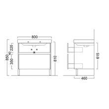 Kerama Marazzi Тумба с раковиной BUONGIORNO 80 напольная, дуб с 2 ящиками