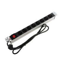 Блок розеток rem-16 с выкл., 8 shuko, 16a, алюм., 19", шнур 3 м. (r-16-8s-v-440-3)