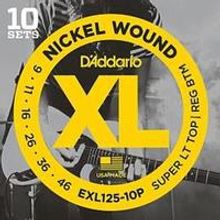 EXL125-10P Nickel Wound Струны для электрогитары, S Light Top Regular Bottom 9-46, 10компл DAddariо