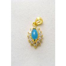 Кулон с бирюзой "Узкий овал"