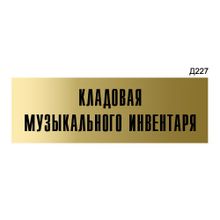 Информационная табличка «Кладовая музыкального инвентаря» прямоугольная Д227 (300х100 мм)