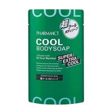 Гель для душа мужской с ментолом и алоэ в мягкой упаковке Kumano Pharmaact for Man Extra Cool Body Soap 350мл