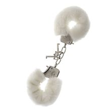 Dream Toys Металлические наручники с белой меховой опушкой METAL HANDCUFF WITH PLUSH WHITE (белый)