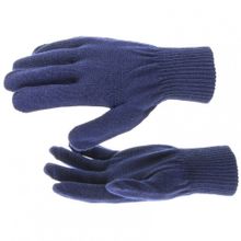Перчатки трикотажные, акрил, цвет: синий, двойная манжета Сибртех