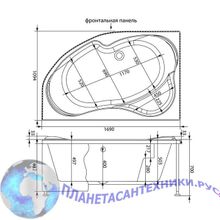 Панель фронтальная Aquanet Capri 170 L черная