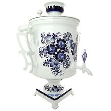 Комплект "Гжель": самовар электрический 45 литров с автоматическим отключением и заварочный чайник, арт. 110919