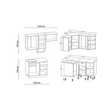 Кухня БЕЛАРУСЬ-1 угловая. Варианты левый, правый
