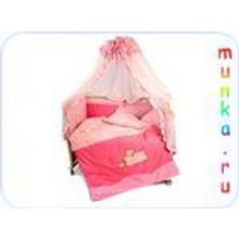 Комплект в  кроватку 6 пр. с аппликацией "Зайка"