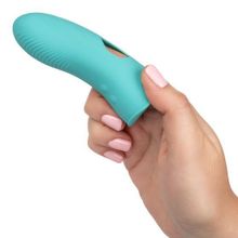 California Exotic Novelties Бирюзовая вибронасадка на палец Marvelous Tickler - 10,25 см. (бирюзовый)