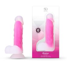 Ярко-розовый фаллоимитатор-реалистик So Divine Glorious Real skin feel pink dildo - 19 см. (ярко-розовый)