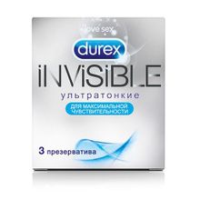 Ультратонкие презервативы Durex Invisible - 3 шт. (79733)