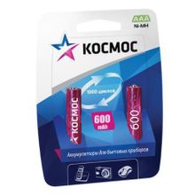 Аккумулятор AAA КОСМОС HR03-2BL 600мА ч Ni-Mh, 2шт, блистер