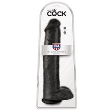 Pipedream Чёрный фаллоимитатор-гигант 15  Cock with Balls - 40,6 см. (черный)