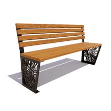 Скамейка садовая «ПАВЛИН» без подлокотников (1,8м)