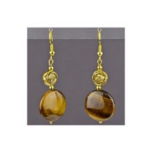 Бусики-Колечки Серьги Тигровый глаз "Рондо" арт. с2741