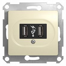 Розетка 2xUSB GLOSSA, бежевый |  код. GSL000232 |  Schneider Electric