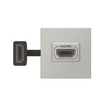 Розетка HDMI - Mosaic - 2 модуля - со шнуром - алюминий | код 079279L | Legrand