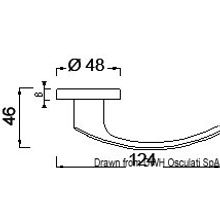 Osculati SLIM handle chromed brass 124 mm, 38.349.11