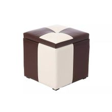 Мебельстория Пуф Рубио-2 коричнево-белый к з ID - 310803