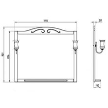 ASB-Woodline Зеркало для ванной Флоренция 105 бук тироль, массив ясеня