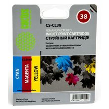 Картридж струйный Cactus CS-CL38 голубой пурпурный желтый для Canon Pixma iP1800 iP1900 iP2500 iP260
