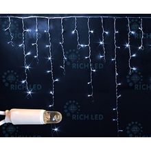 Rich LED RL-i3*0.9-RB W Уличная светодиодная Бахрома 3x0.9 м, белый, пост свечение, провод резиновый черный