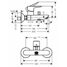 Смеситель Hansgrohe Talis E 71740000 для ванны с душем