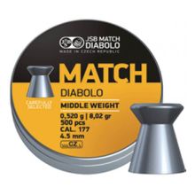 Пули пневматические JSB Yellow Match Diabolo 4,5 мм 0,52 грамма (500шт.)