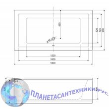 Акриловая ванна CEZARES PLANE 180х90х49