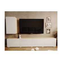 Case Гостиная Лия-3 с пеналом, Дуб вотан Белый глянец