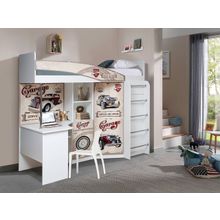 Олмеко Кровать 2-х ярусная Адель-2 Авто белый ID - 307736