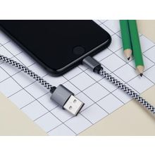 Кабель Rombica DIGITAL IB-04 USB - Apple Lightning 2м текстиль алюмин