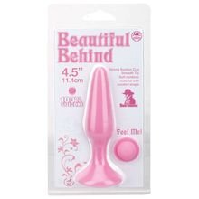 Розовая анальная пробка BEAUTIFUL BEHIND SILICONE BUTT PLUG - 11,4 см. Розовый