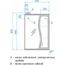 Зеркало-шкаф Style Line Эко Волна Панда Волна 55 С белый