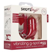 Shots Media BV Красное виброяйцо Medium Wireless Vibrating G-Spot Egg с пультом - 7,5 см. (красный)