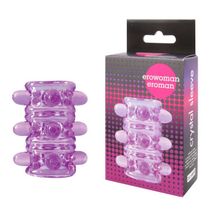 Bior toys Открытая фиолетовая насадка на пенис Crystal Sleeve - 5,5 см.