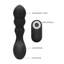 Shots Media BV Черный массажер простаты с пультом N 78 Rechargeable Anal Stimulator - 12 см. (черный)