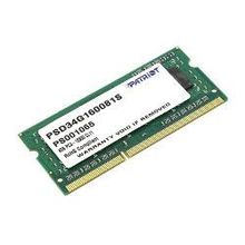 Модуль памяти для ноутбука SO-DIMM DDR3, 4ГБ, PC3-12800, 1600МГц, Patriot, PSD34G160081S