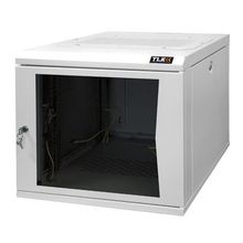 Настенный двухсекционный шкаф 19", 18u, стеклянная дверь, Ш530хВ865хГ500мм, цельносварной, серый (twc-185350-g-w-gy) tlk