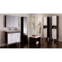 Aqwella Пенал для ванной Командор 40 зеркальный, венге магия