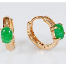 Серьги с хризопразом "Колечки кабошон"