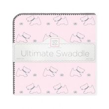 SwaddleDesigns Ultimate Gray Doggie Pstl розовая