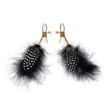 Зажимы на соски с пёрышками Feather Nipple Clamps черный с золотистым