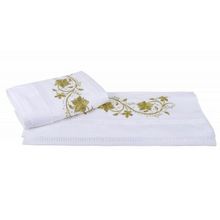 Махровое полотенце с вышивкой 50x90 "ZUMRUT", белый, 100% Хлопок
