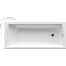 Ванна акриловая 150x70, прямоугольная Classic, Ravak