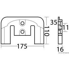 Osculati Aluminium plate anode for Bravo, 43.435.21