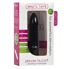 Shots Media BV Чёрная удлинённая вибропуля Power Bullet Black - 8,3 см. (черный)