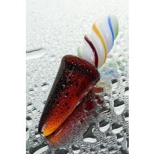 Коническая стеклянная анальная втулка Sexus Glass - 16 см. разноцветный