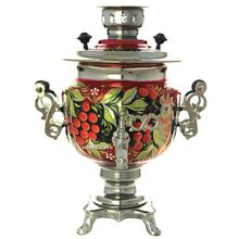 Набор самовар электрический 3 литра с росписью "Птица в рябине", арт. 130587