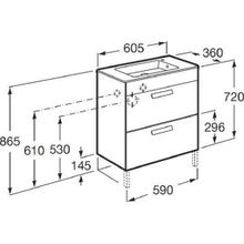 Тумба с раковиной Roca Debba 60, белый, ZRU9302708